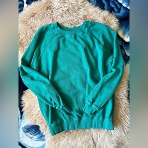 Jungmaven Bonfire Raglan Sweatshirt in Teal size XS